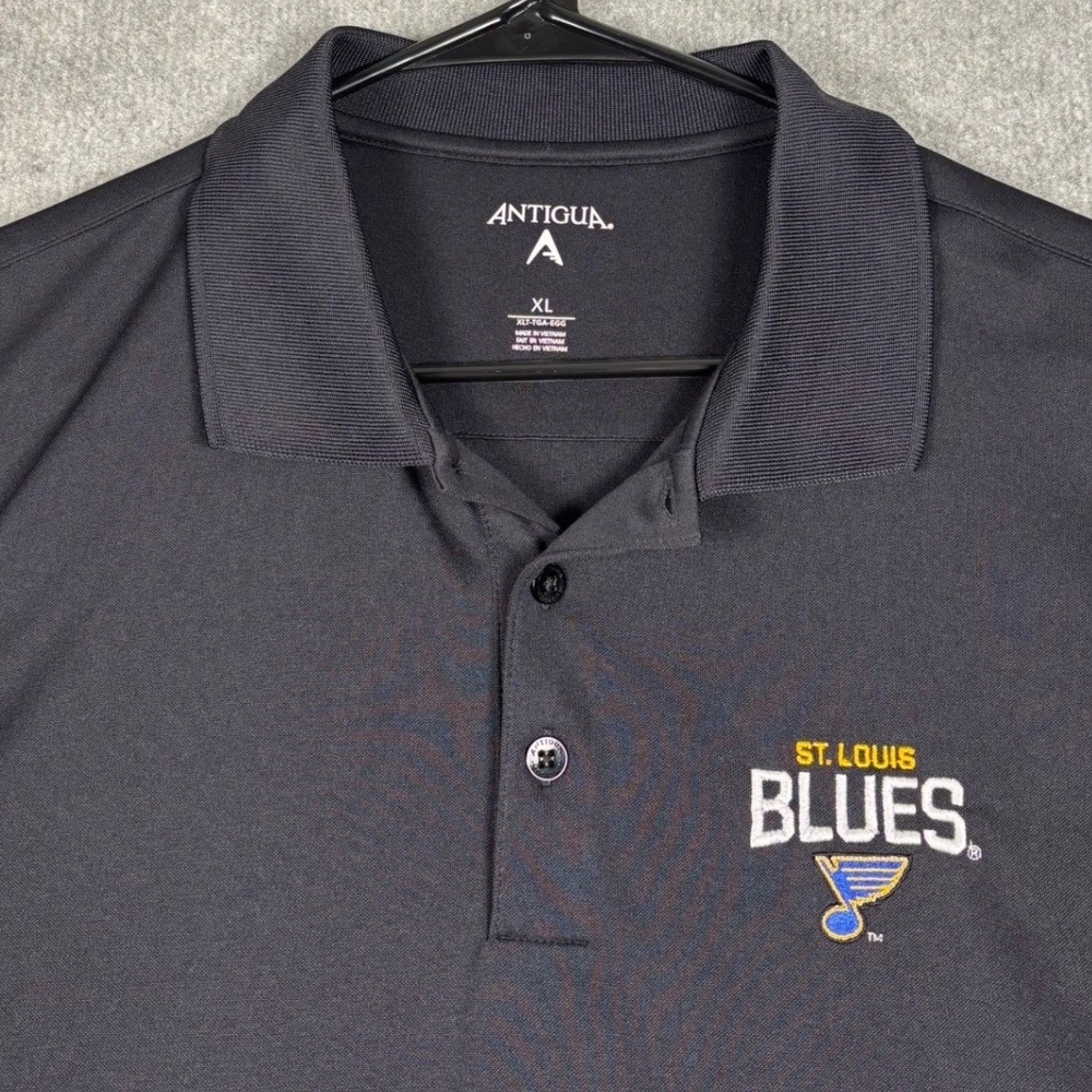 Antigua St. Louis Blues Polo Shirt NHL Fan Gear XL Black
